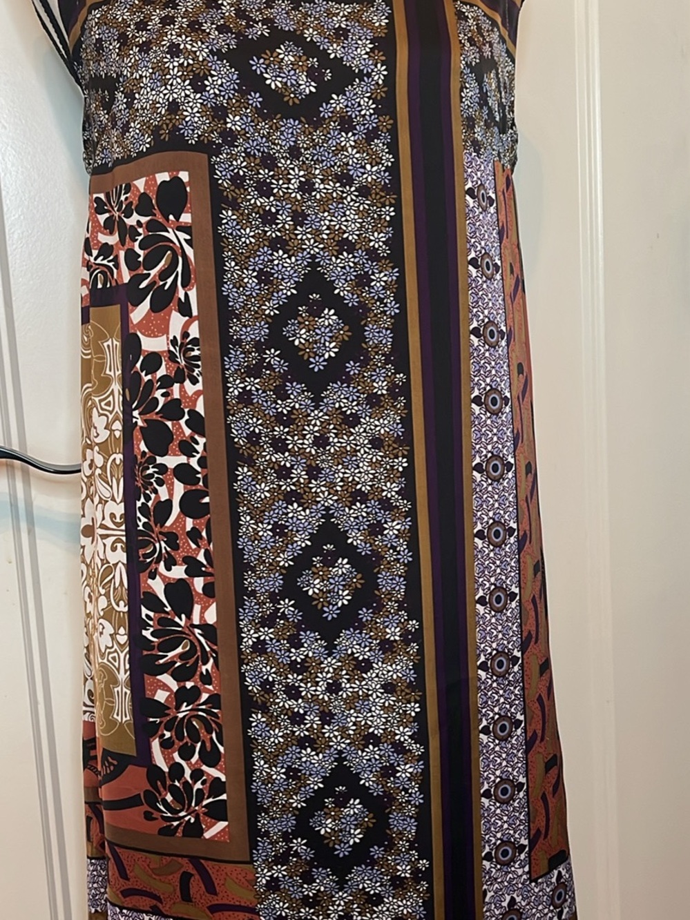 MY Collection Black, Brown & Purple Midi dress